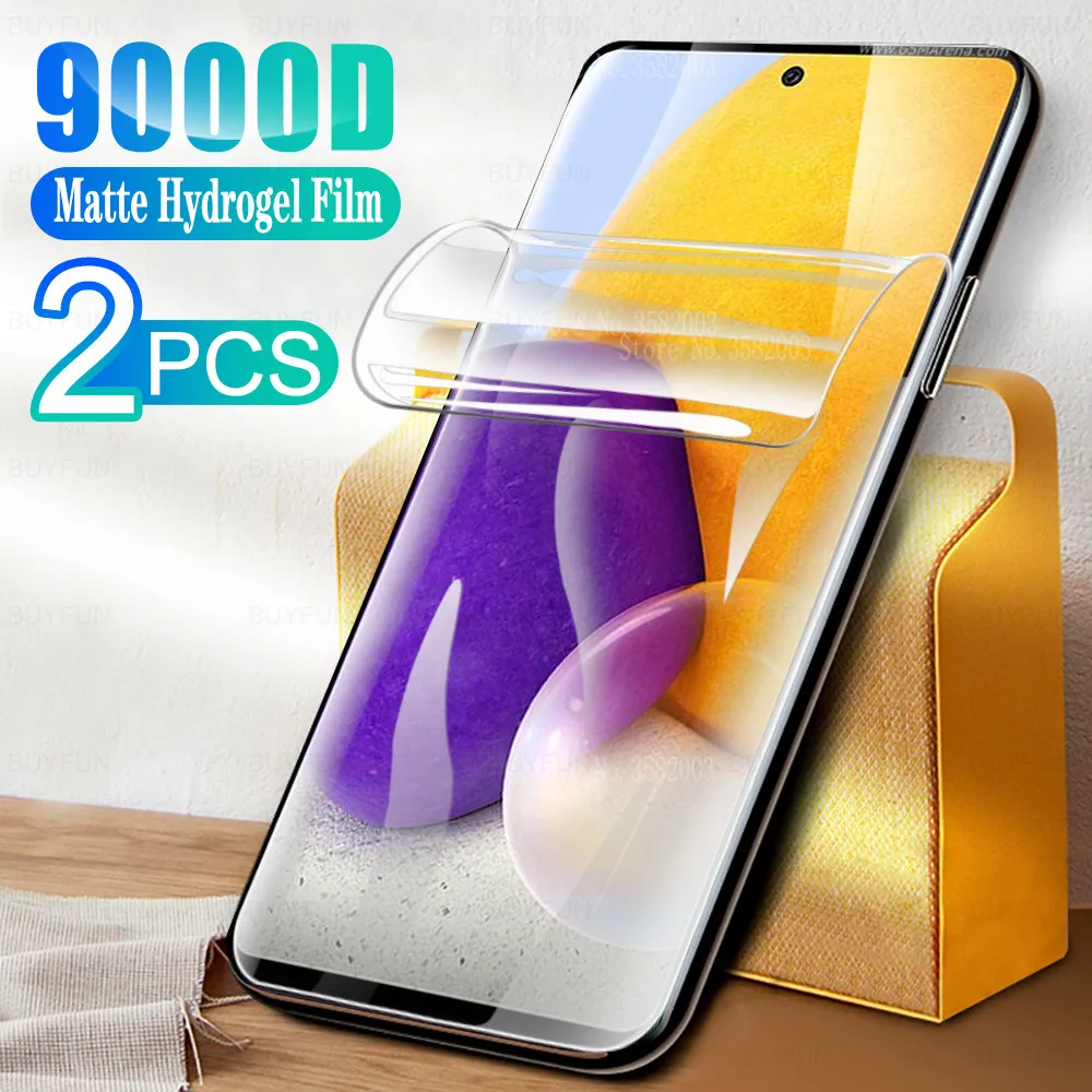 

2Pcs Full Frosted Matte Hydrogel Film For samsung a72 a52 a32 4G 5G Protector Not Glass for a12 a21s a02 a02s s21ultra s21 plus