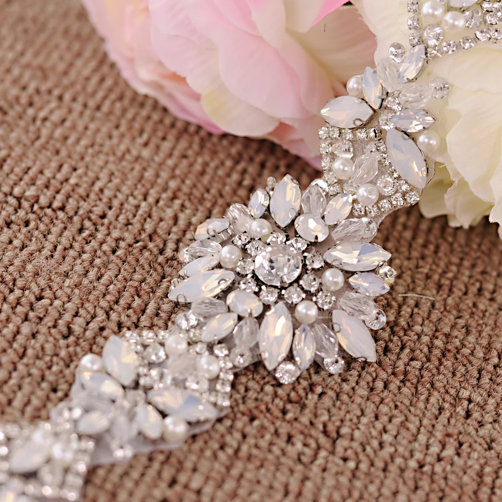 

TRiXY S408 Milk Rhinestone Wedding Belt Glitter Crystal Rhinestone Bridal Belt Opal Belt Stony Belt Bridal Belt for Brides