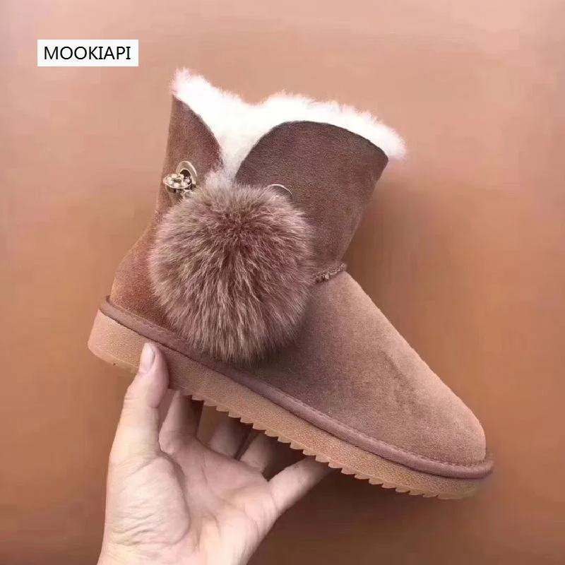 Новейшие зимние сапоги высокого качества в Европе 2019 году настоящая овчина 100%