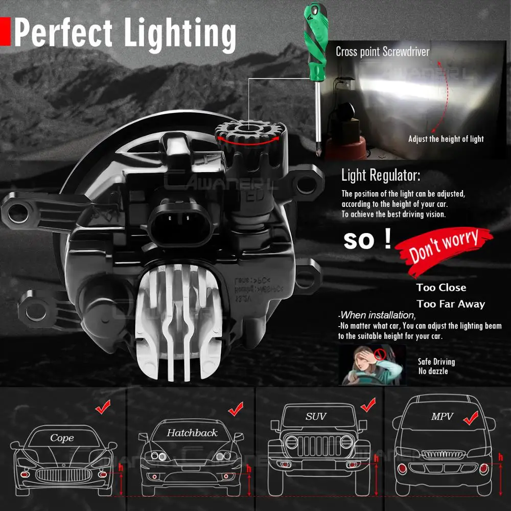 LED Fog Light For Toyota RAV4 RAV 4 2006-2012 2016-2018 Car Front Bumper Lens Lamp Daytime Running 30W 8000LM 12V | Автомобили и