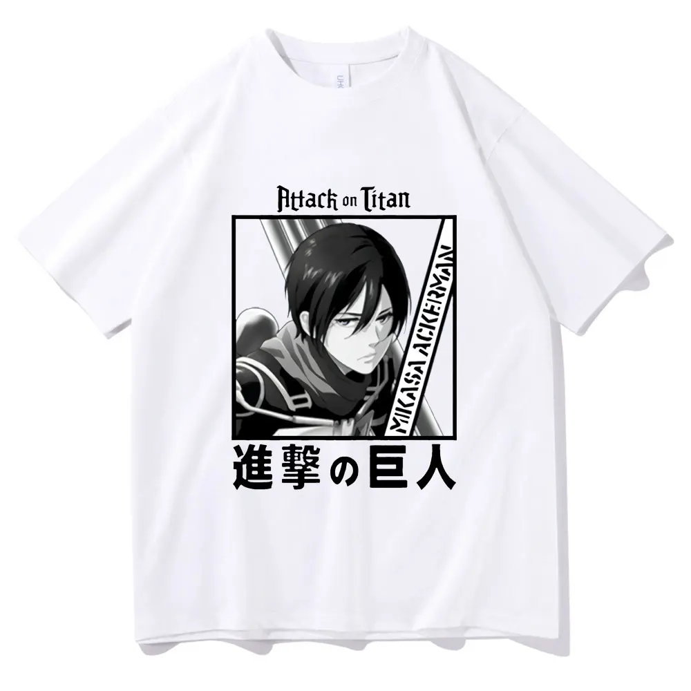 

Attack on Titan Japanese Anime Short Sleeve Cute Mikasa Ackerman Print T Shirt Summer Men Women Korean Harajuku Trend T-shirt