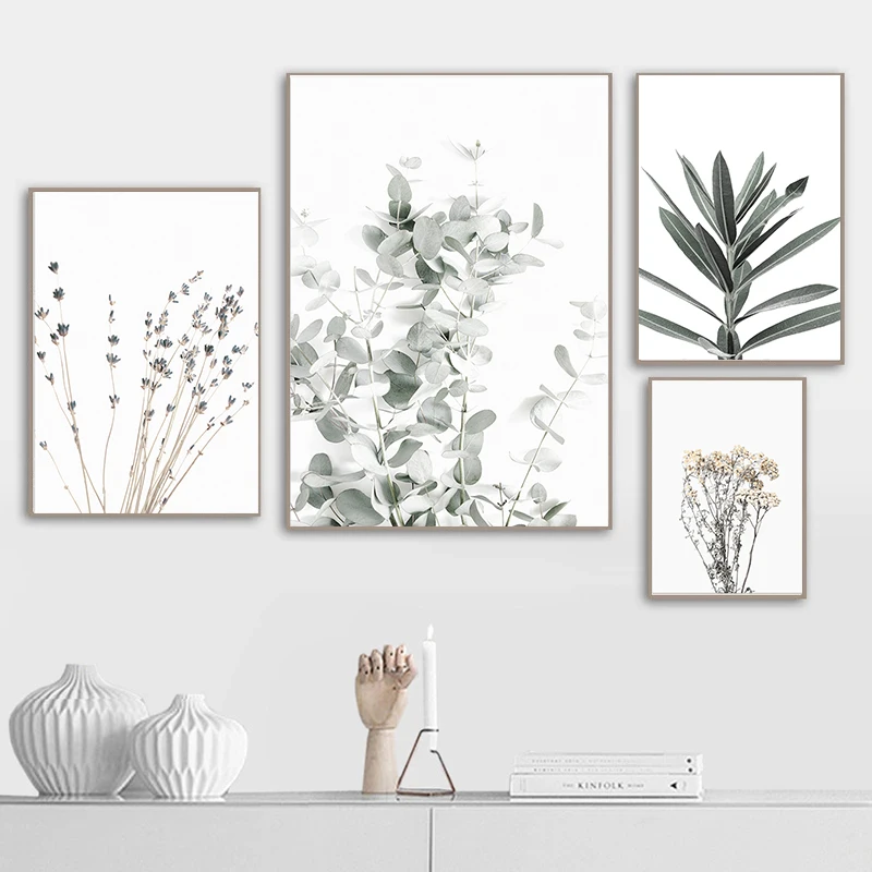 

Lavender Eucalyptus Plant Leaf Wall Art Decoration Canvas Painting Posters and Prints Living Room Home Cuadros