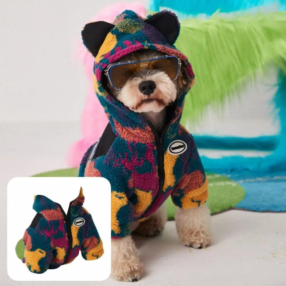 

Polyester Excellent Stylish Dog Cat Hoodie Costume Supplies Bright Color Pet Clothes Allergy Free for Dorm