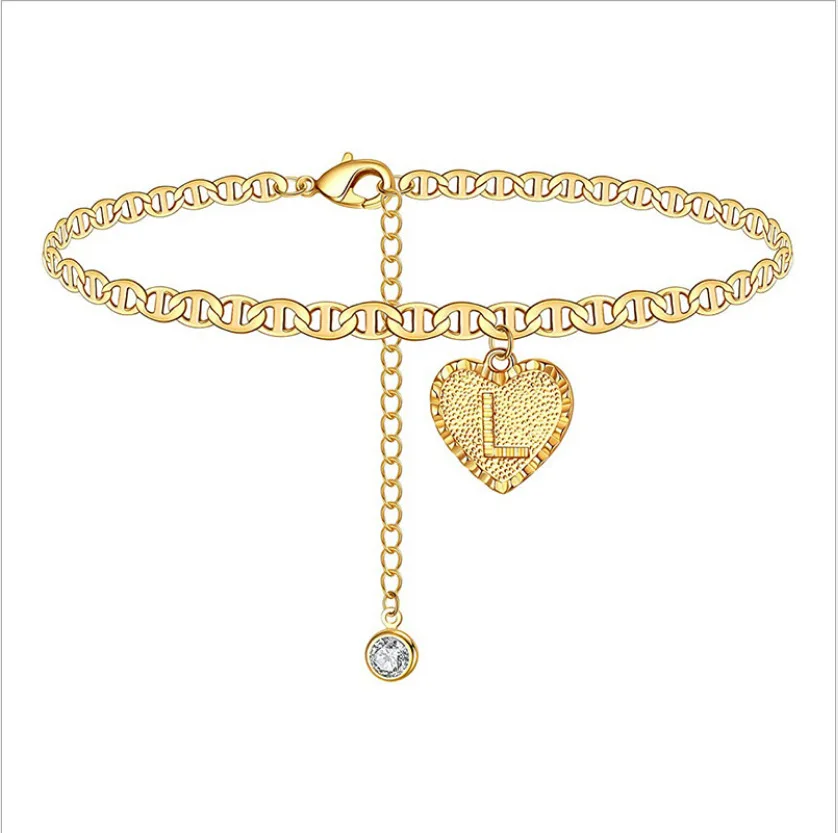 Перекрестный хит продаж 2020 Новинка 26 английские буквы любовь ножной браслет