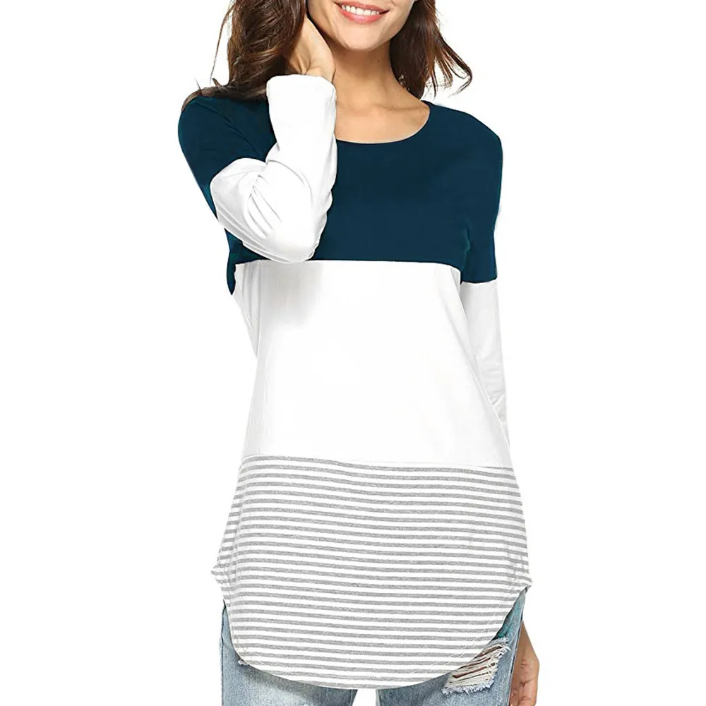 ARLONEET женский топ для беременных и кормящих мам с длинным рукавом одежда в полоску
