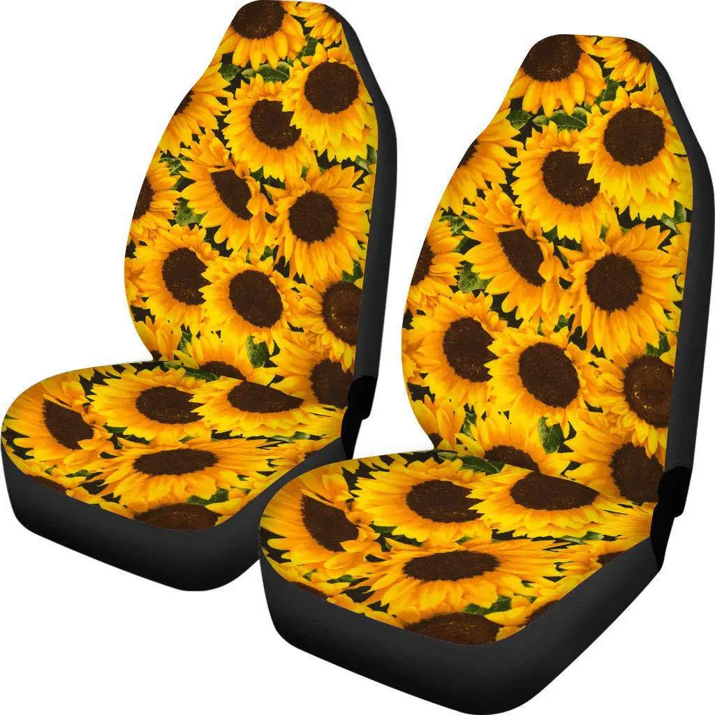 2 Pcs Car Seat Cover Sets for Women Little Daisy Front Seat Cushion for Women Customize Sunflower Car Interior Accessories 2 Pcs Car Seat Cover Sets for Women Little Daisy Front Seat Cushion for Women Customize Sunflower Car Interior Accessories