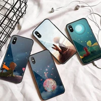 the little prince and the fox cartoon phone case tempered glass for iphone 6 7 8 plus x xs xr 11 12 13 pro max mini