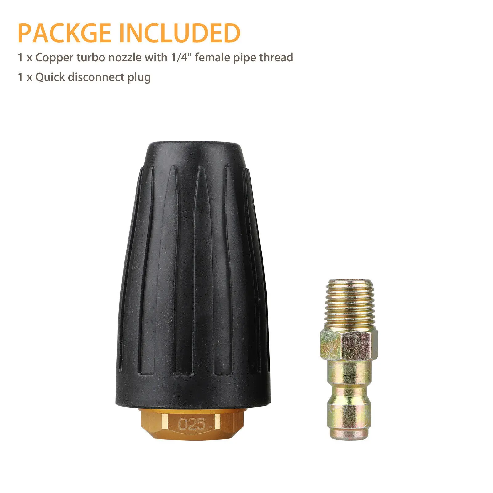 1/4" High Pressure Quick Connect Rotating 360 Degree Turbo Nozzle 3000PSI2.5-4 GPM For High Pressure Washer OT301 images - 6