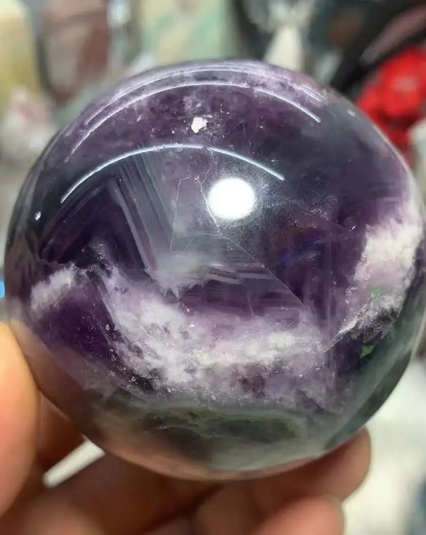 

Natural Purple fluorite quartz crystal Ball ,Amethyst natural stone ,Healing crystal gemstone Sphere Reiki
