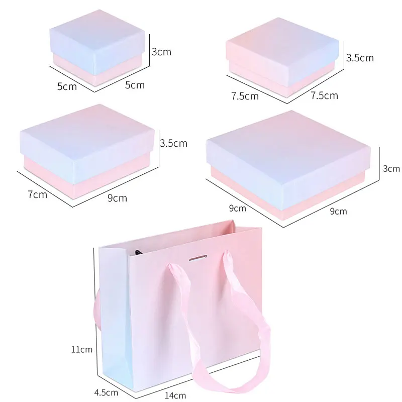 

Pink DIY HANDMADE Mutli size paper gifts boxes Marbling style candy wedding cake Package kraft home party suppiles box package