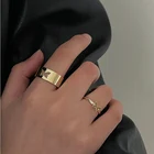 Парные регулируемые открытые кольца с бабочкой, набор из 2 предметов для женщин и мужчин, металлические кольца унисекс золотого и серебряного цвета, модные ювелирные изделия