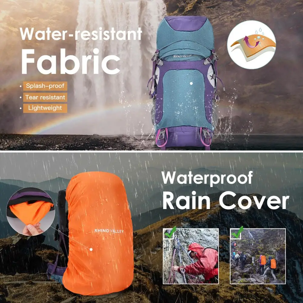 60L внутренний раме походный рюкзак прочный с дождем для активный отдых