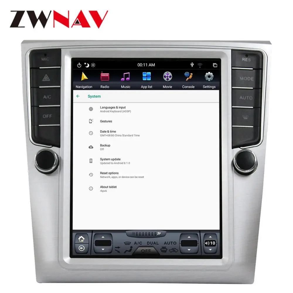 Zwnav вертикальный автомобильный сенсорный экран в стиле Tesla стиль Android 9,0 PX6 4 Гб+ 64 Гб Встроенный Автомобильный CARPLAY для Volkswagen/VW MAGOTAN 2012+ gps навигация
