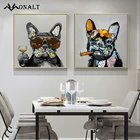 Постер с абстрактными животными для домашних питомцев, собака, бульдог с очками, декоративная картина для спальни, детской комнаты