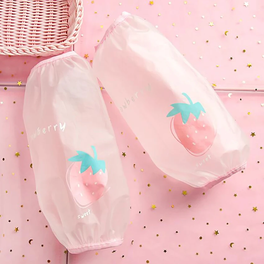 

1 Pair Translucent Cute Sleeve Covers Waterproof Sleeves Arm Protector Oil Proof Arm Sleeves Cover for Student, Kitchen Cleaning