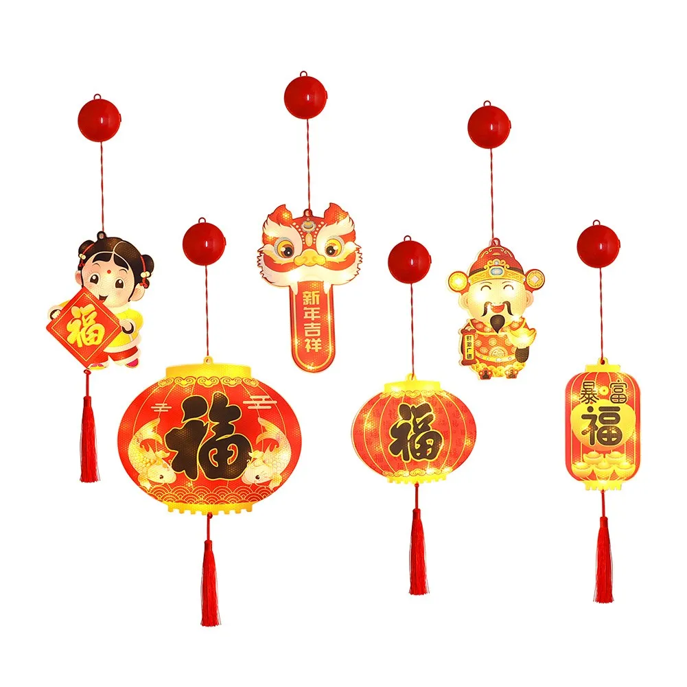 

5 Style 2022 Chinese New Year Decorations Door Hanging Lights Rich Fortune Blessed Lanterns Spring Festival Home Decor