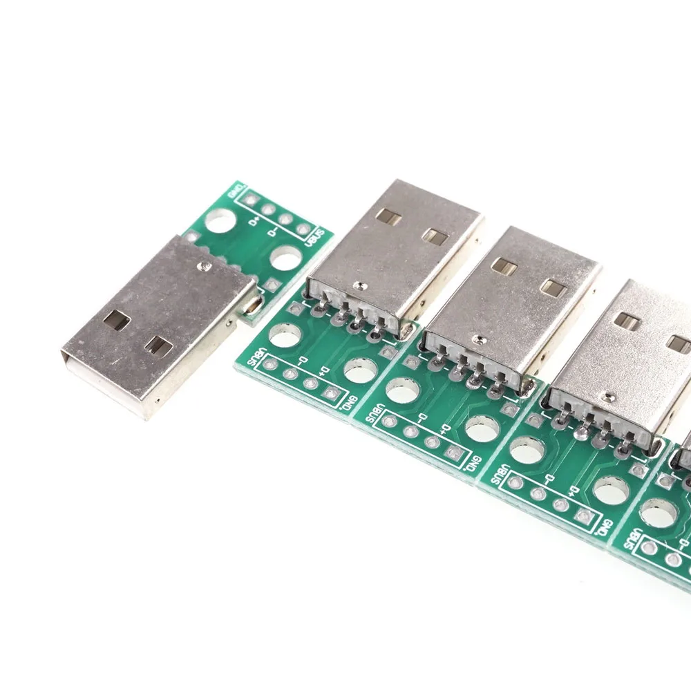 

500pcs DIY USB 2.0 Type A Male Plug to DIP 4 Pin Through Holes PCB Adapter Connector 2.54 mm Soldered Converter