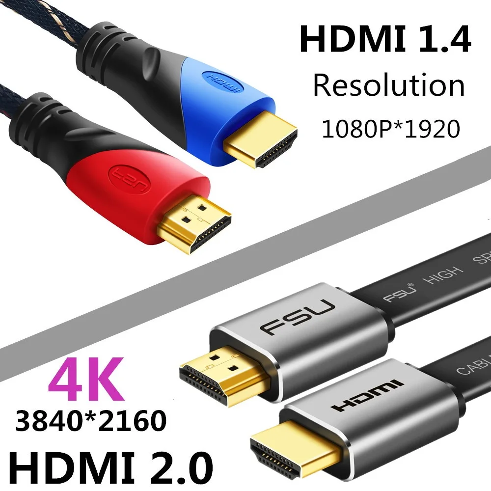 HDMI 2,0 кабель 4K 60Hz HDMI к HDMI кабель Разветвитель переключатель коробка HDMI 2,0 1,4 1080P видео аудио кабель Кабо для PS3 4 HDTV проектор