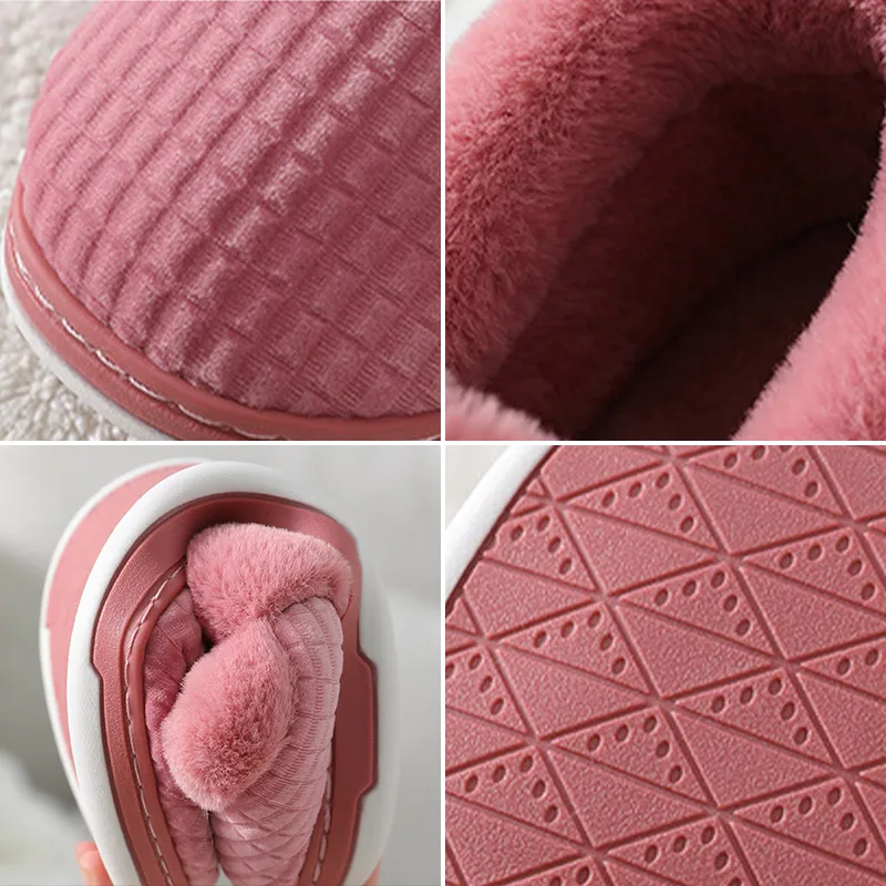

MCCKLE Women Winter Slippers Home Shoes Ladies Warm Plush Indoor Casual Flats Couple Shoe Comfort New Female Footwear Plus Size