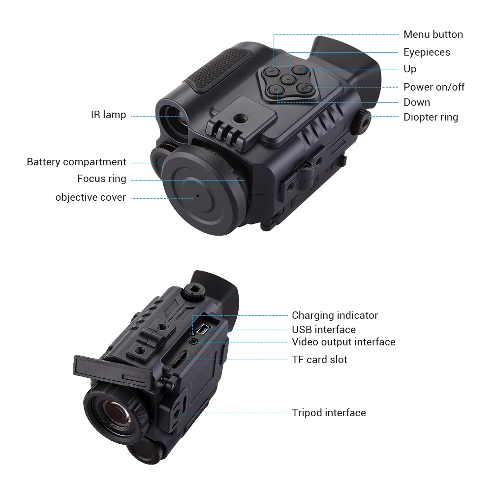 5X зум цифровой инфракрасный ИК прицелы ночного видения 8 Гб Видеозаписывающие DVR