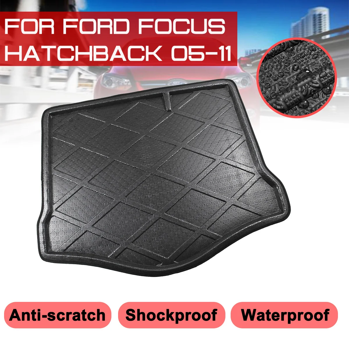 Автомобильный коврик для багажника Ford Focus Hatchback 2005 2011 водонепроницаемые коврики