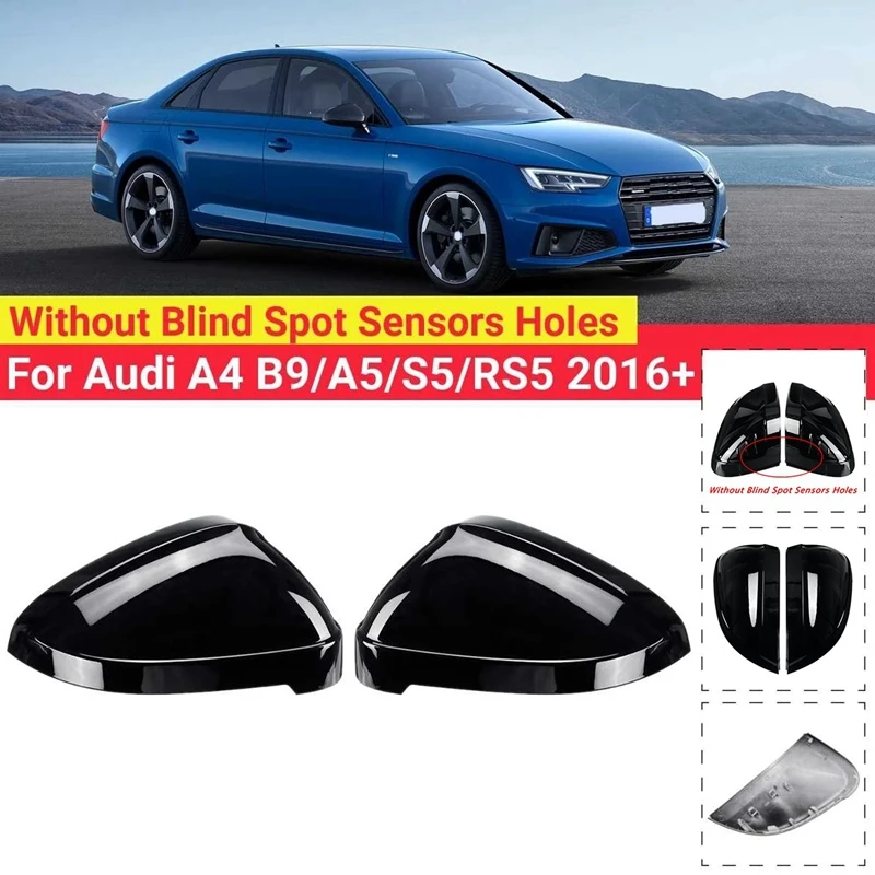 

Глянцевая черная пара для-A4 B9 S4 A5 S5 RS5 2017-2020 чехол для зеркала заднего вида чехол для корпуса Защитная крышка чехол для стайлинга автомобиля