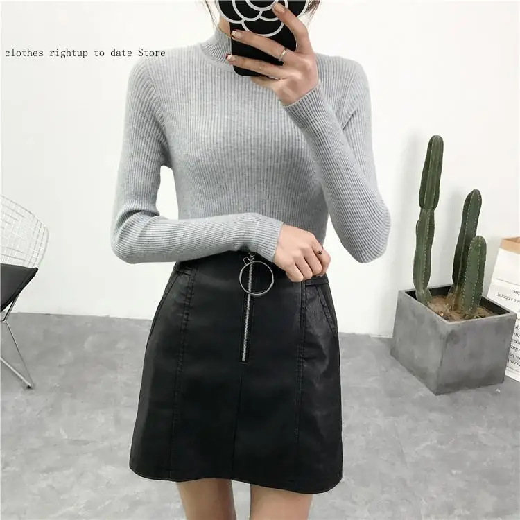 Женский вязаный пуловер для работы женский модный свитер с круглым вырезом топ