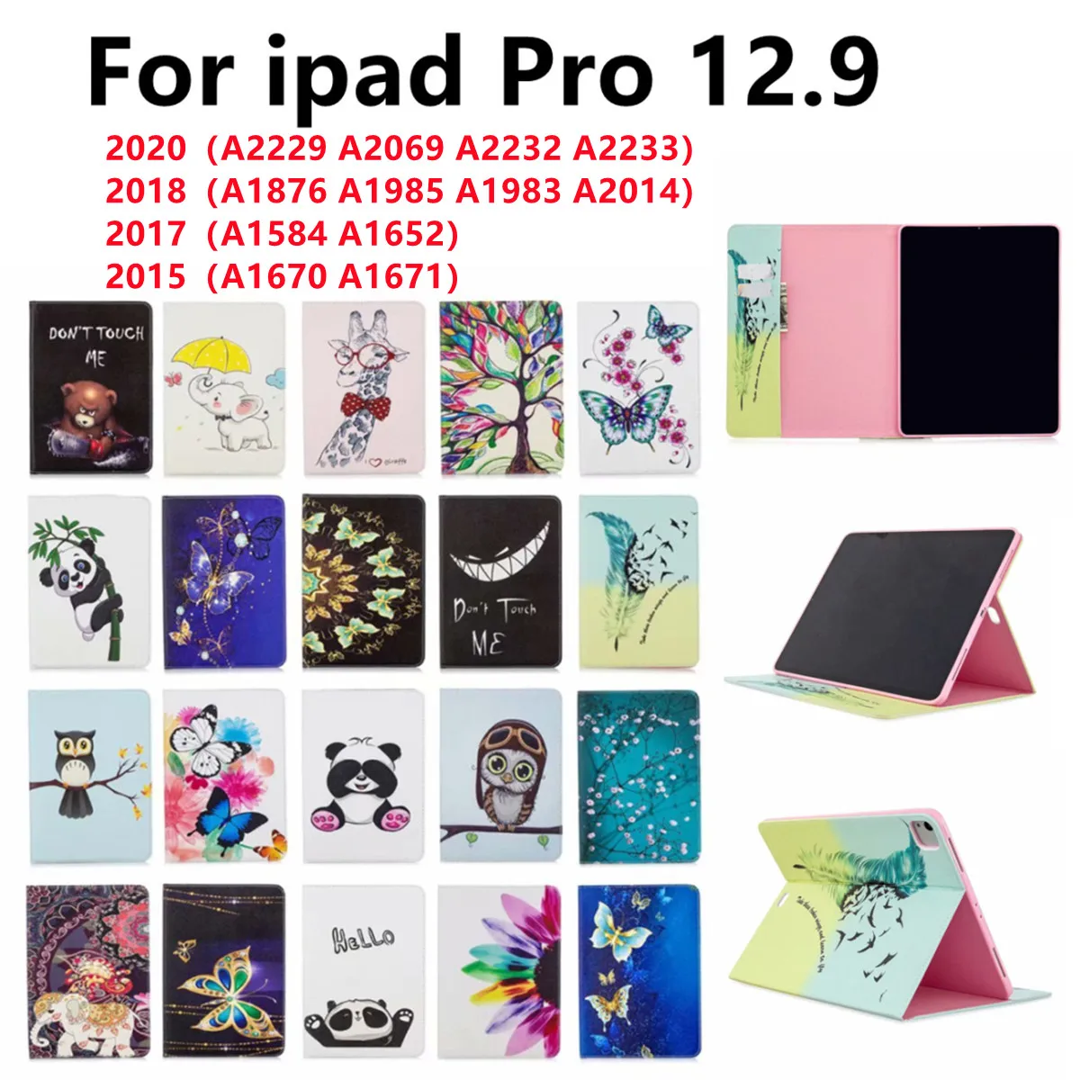 

Чехол для iPad Pro 12,9 1 2 3 4-го поколения с милым мультяшным котом медведем, Чехол для iPad Pro 12,9 2020 Pro12.9 2018 2017, умный чехол для планшета
