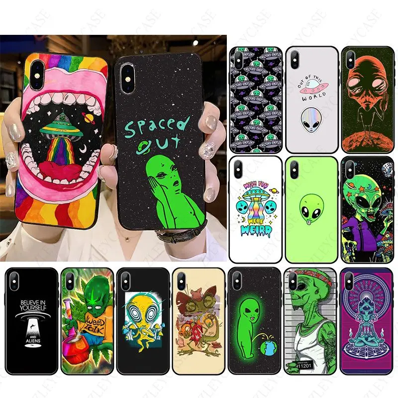 Мягкий чехол для телефона Trippy Tie Dye Peace Alien iphone xr 11 12pro max 5s 6S plus 7 8plus SE 12mini x xs