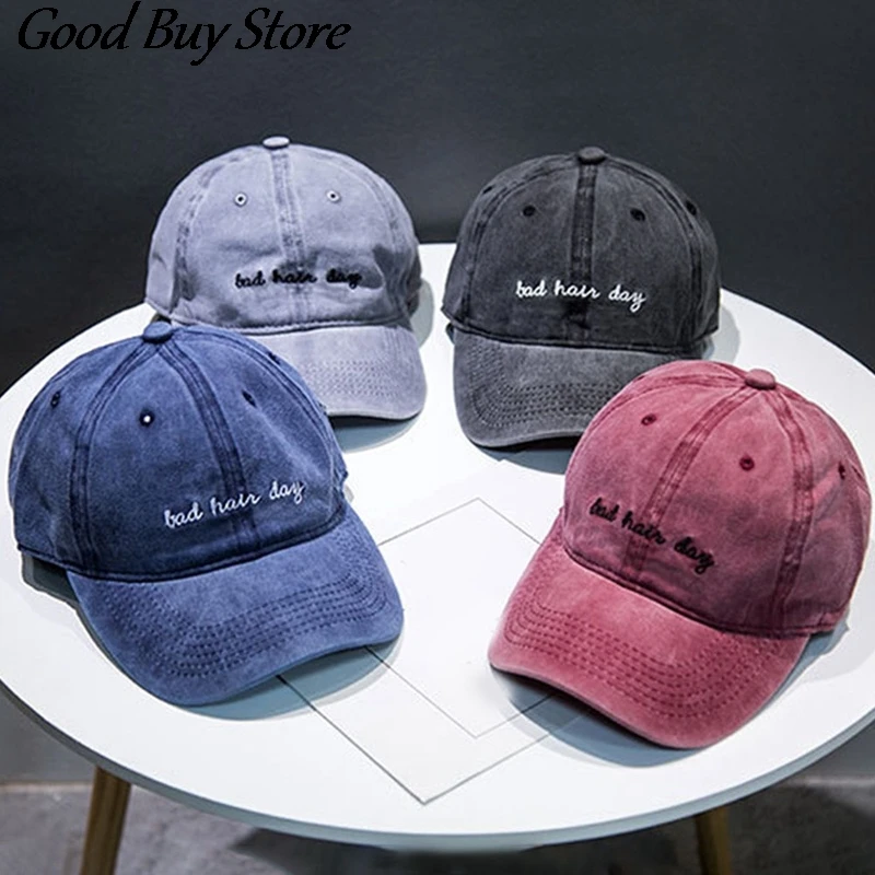 

BAD HAIR DAY Baseball Caps Letter Embroidery Fashion Snapback Women Men Summer Cap Breathable Outdoor Jeans Hats Vintage chapeau