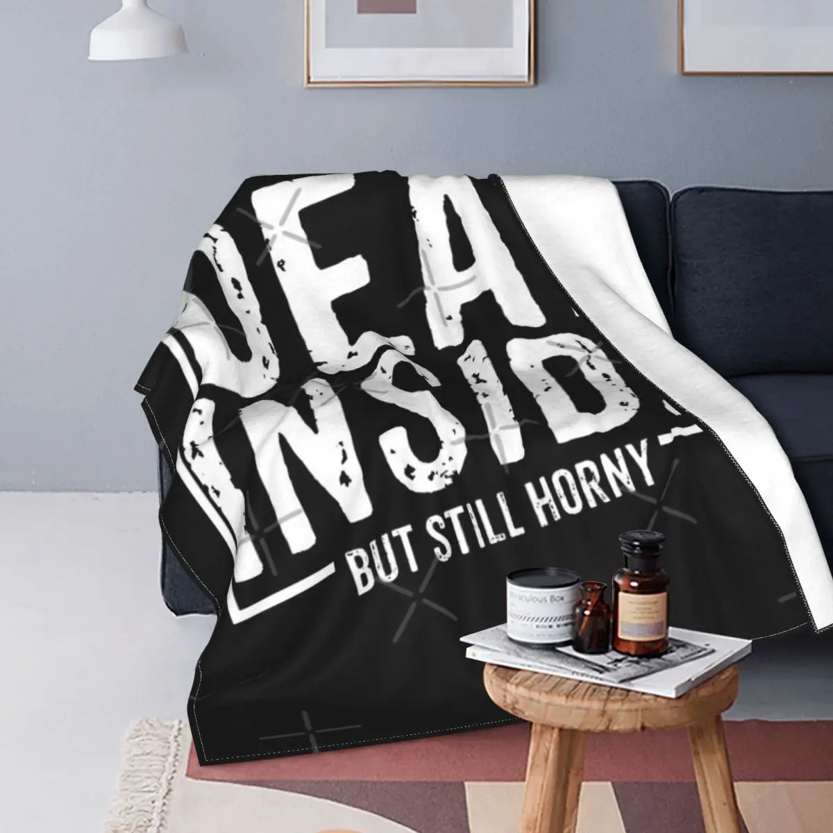 

Manta a cuadros de Dead Inside, para cama colcha, edredones Kawaii a cuadros de Anime