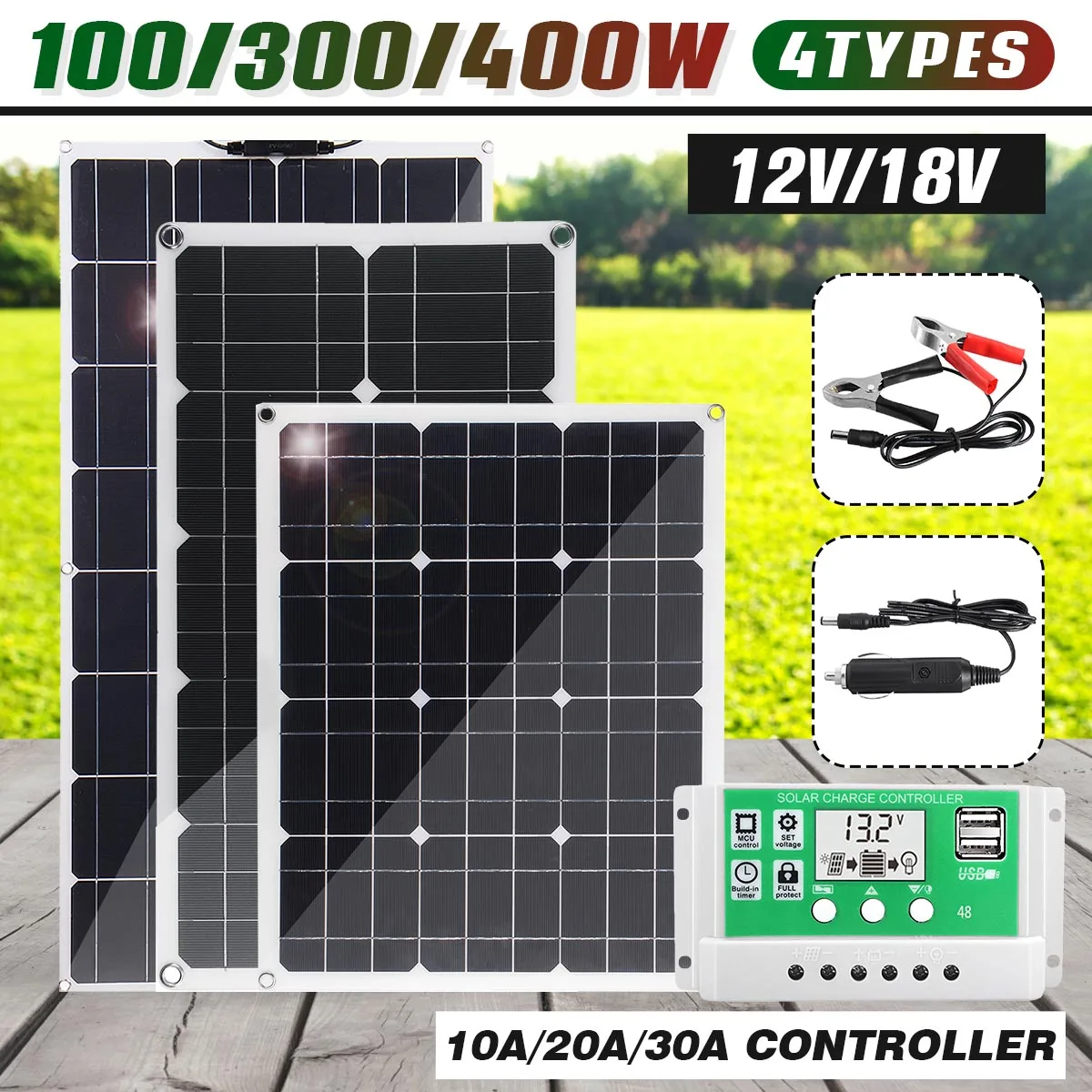 Цена 100-400W Панели солнечные Dual USB DC Водонепроницаемый Портативный быстро светильник аварийного освещения с функцией зарядки от зарядного устрой...