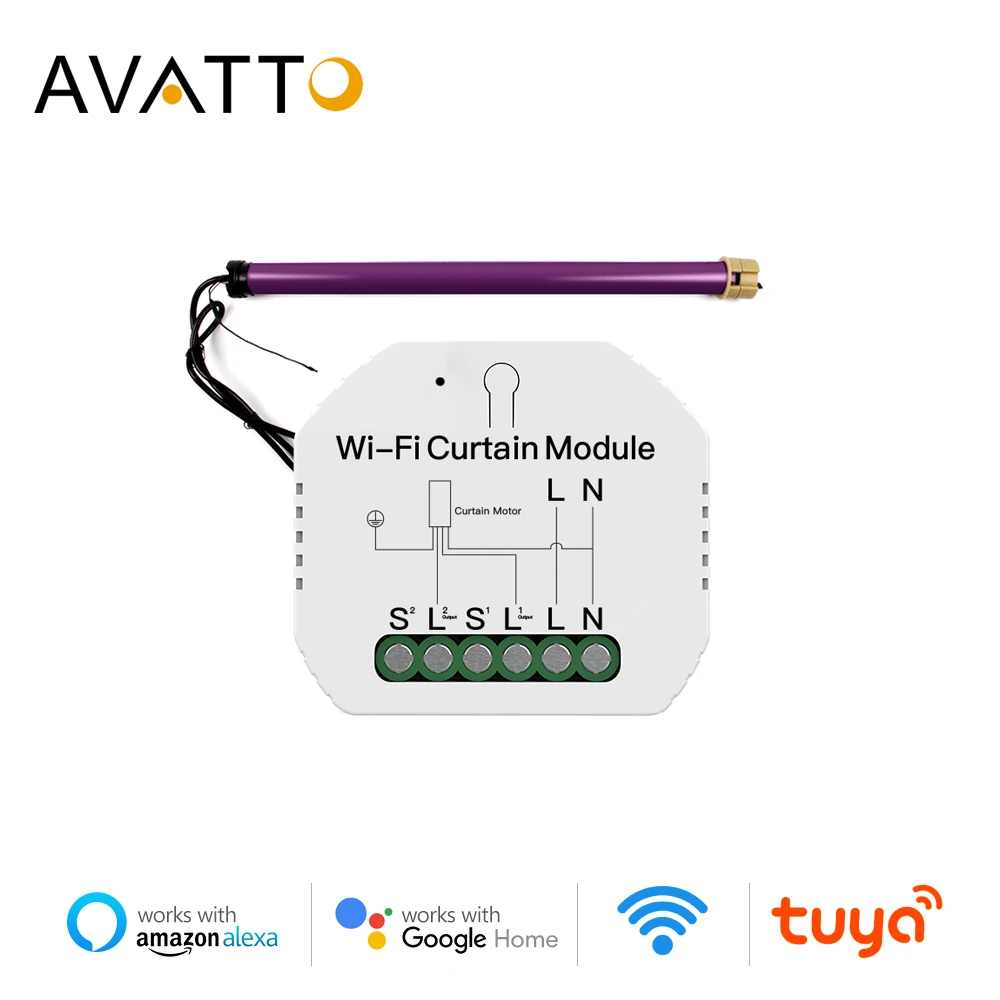 AVATTO WiFi занавес переключатель модуль пульт дистанционного голосового управления
