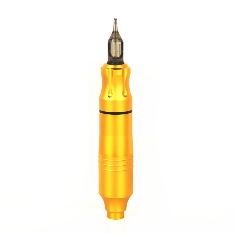 Golden pen Новая татуировка роторная машинка ручка Мощный Тихий с бронком lcd тату мощность картридж татуировки комплект - Цвет: Golden pen