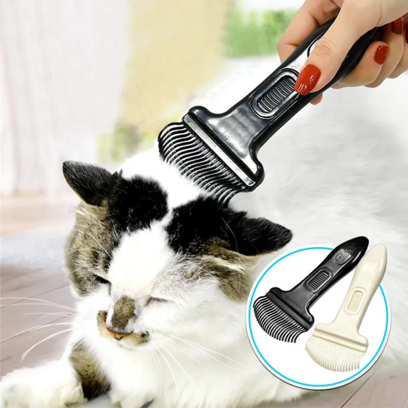 

Pet Stainless Double-sided Brush Cat Dog Hair Removal Comb Grooming Dematting Deshedding Blade For Matted Long Fur