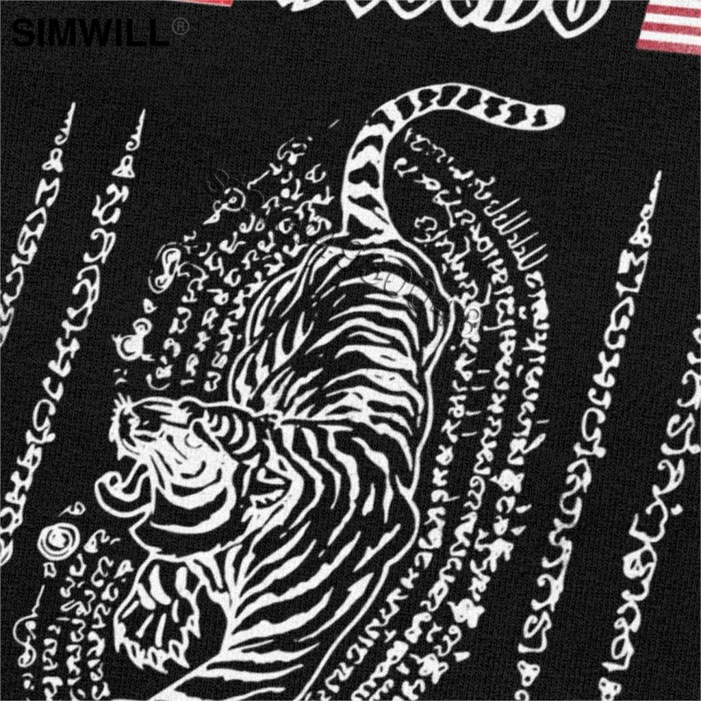 Футболка мужская хлопковая с коротким рукавом винтажная модная тенниска тигром