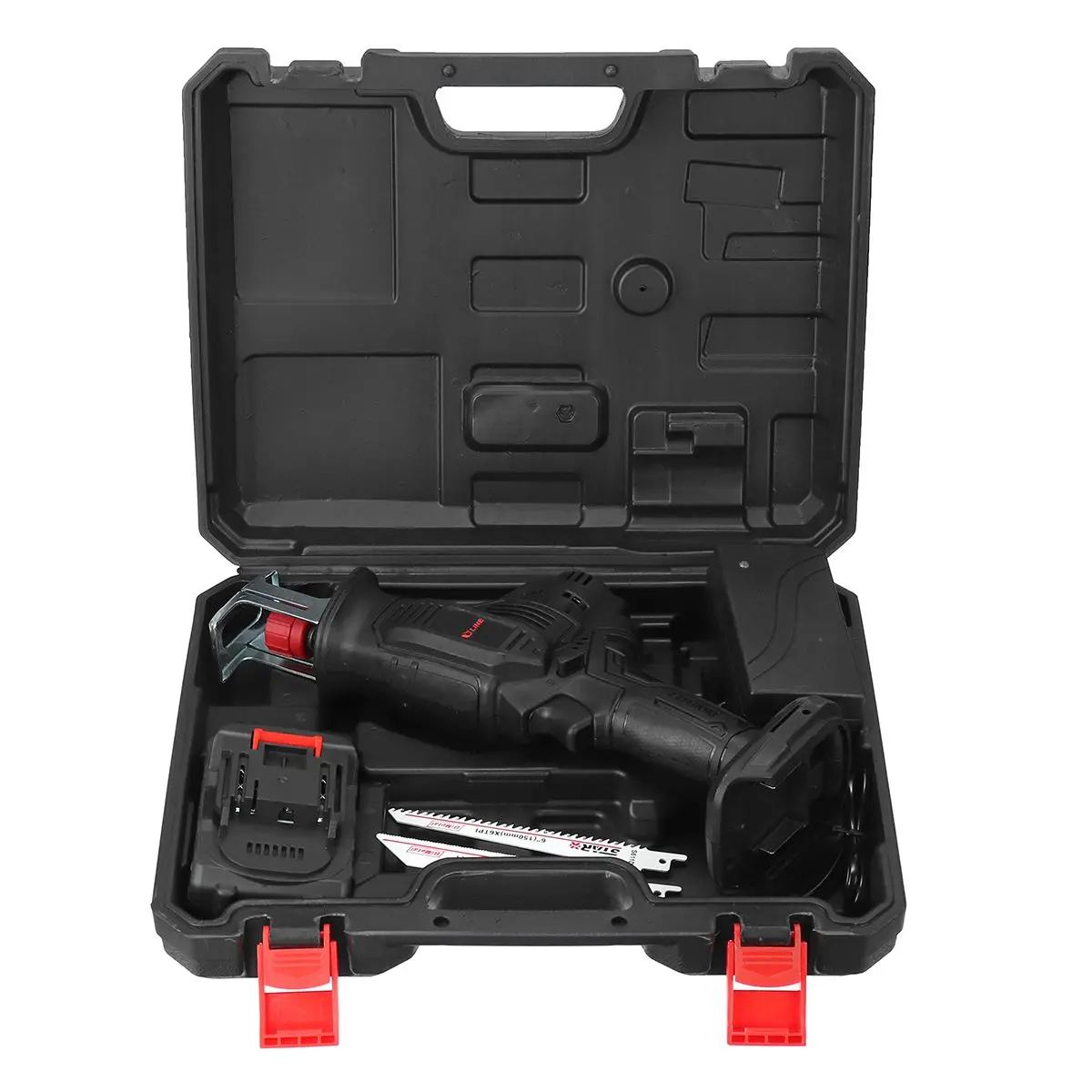 

88V Cordless Reciprocating Saws Rechargeable 3000RPM Adjustable Speed With 2xBatteries and 2xSaw Blades Metal Saw Power Tool