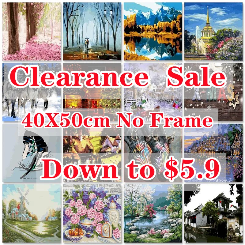 

Clearance style 40x50cm Oil Painting By Numbers Scenery Paint By Numbers On Canvas Figure Pictures By Numbers Decor