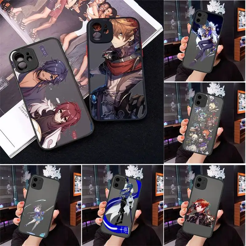 

genshin impact Phone Case Matte Transparent for iPhone 7 8 11 12 s mini pro X XS XR MAX Plus Clear mobile bag iphone 11 case