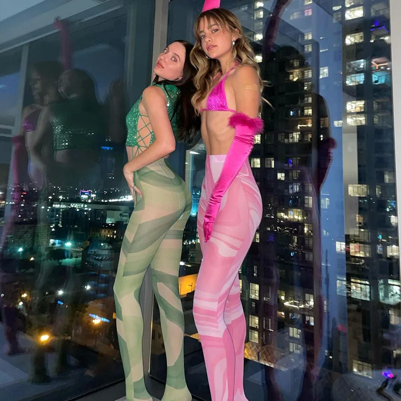 

Женские брюки с принтом, обтягивающие леггинсы, уличная мода, сексуальные хипстерские уличные брюки