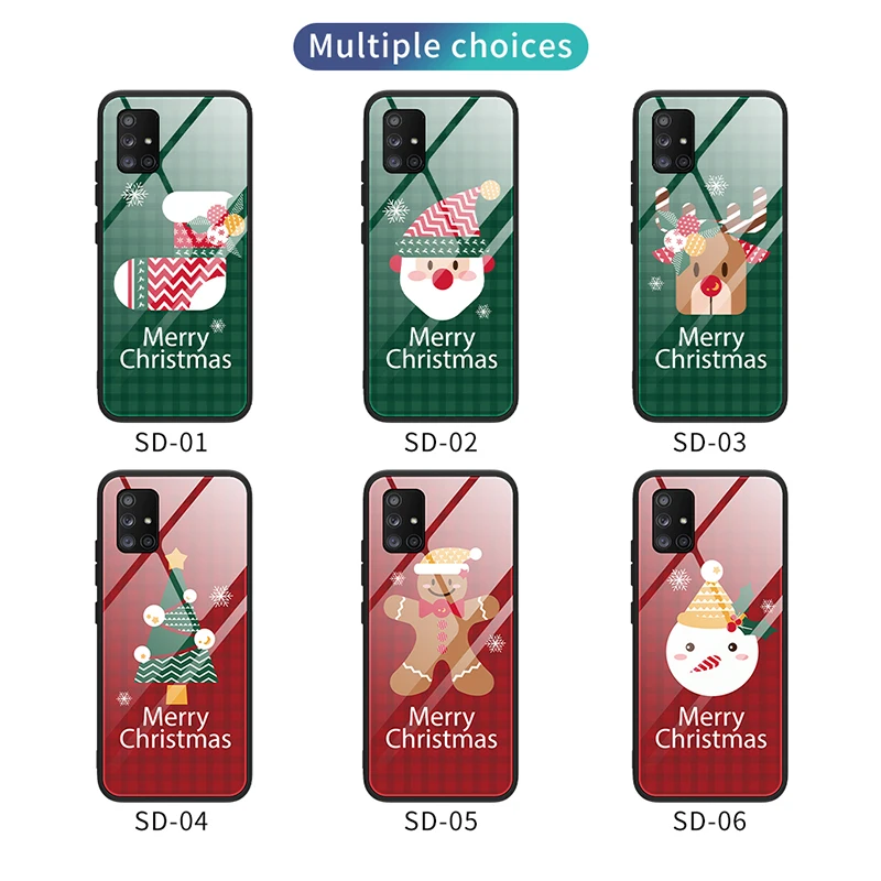 

Glass Case For Samsung Galaxy Note 20 Ultra 10 Lite 9 8 S8 S9 S10E S10 S20 Plus A50 A70 A51 A71 Phone Case Christmas Socks Cover