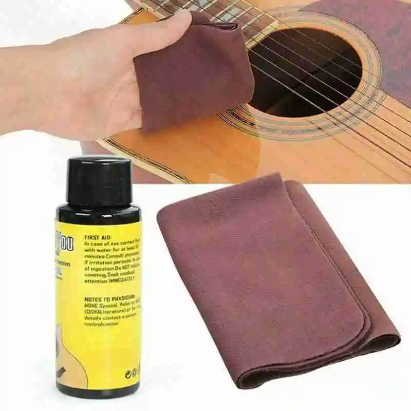 

60 Ml Guitar Fingerboard Nursing Oil Fretboard Lemon Oil + Cleaning Cloth Set Universal Guitar Ukulele Bass Care Tool Accessorie