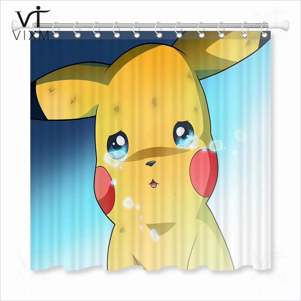 Мультяшная занавеска PokemonShower забавная японская аниме Водонепроницаемая для