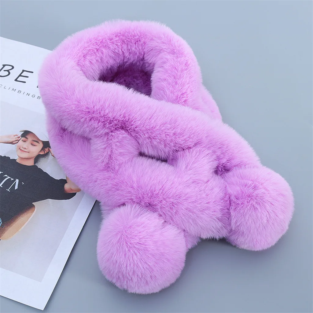 Бесплатная страусиный женский зимний плотный плюшевый шарф из искусственного