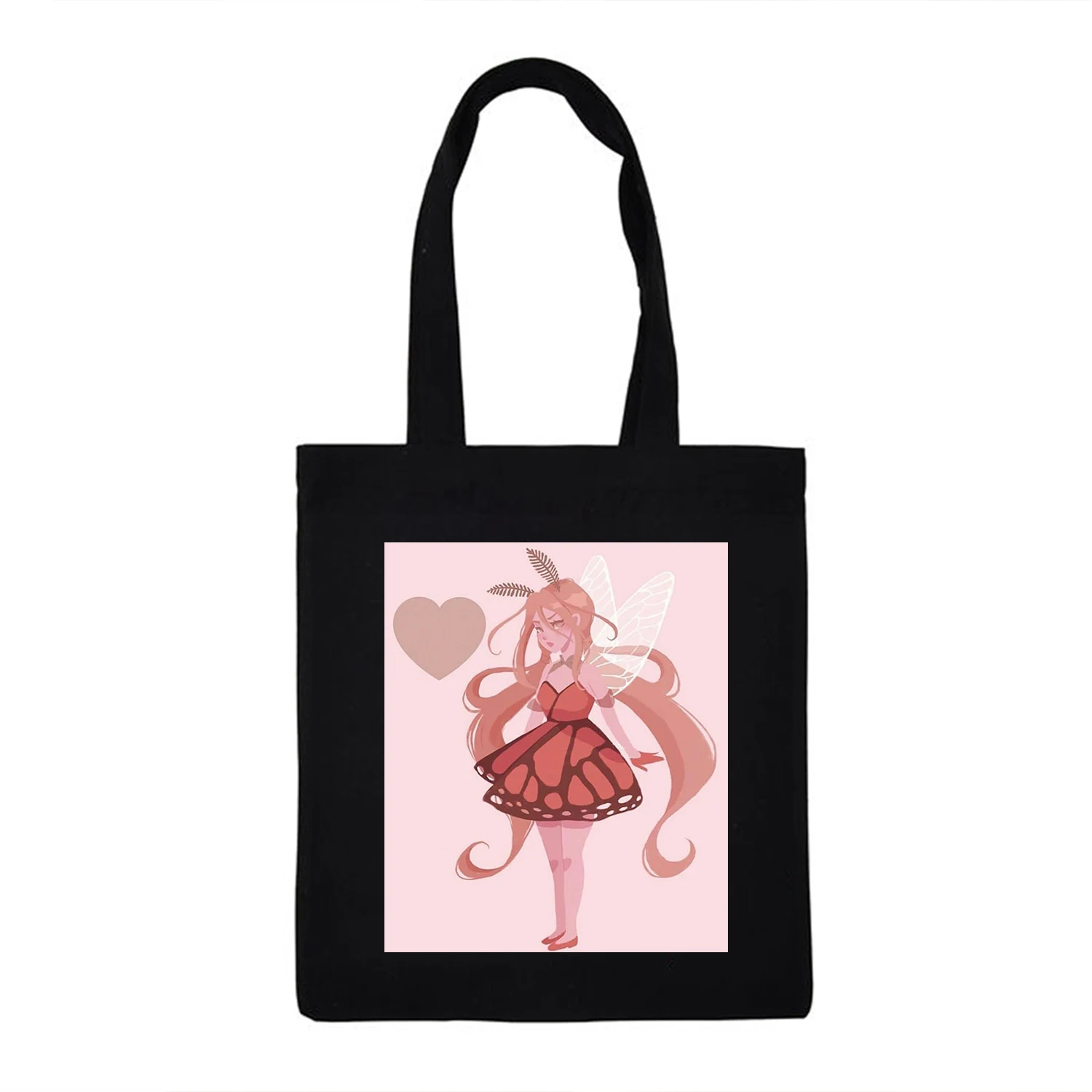 

New 2020 Deal Devil Letter Print Vintage Harajuku Casual Female Funny Canvas Cartoon Summer Ulzzang Shoulder Bags Eco Handbag