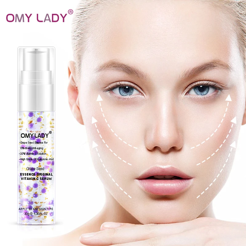 OMY LADY, экстракт виноградных косточек, сыворотка для лица против морщин, экстракт витамина С, гиалуроновая кислота, увлажняющая, яркая восстанавливающая сыворотка
