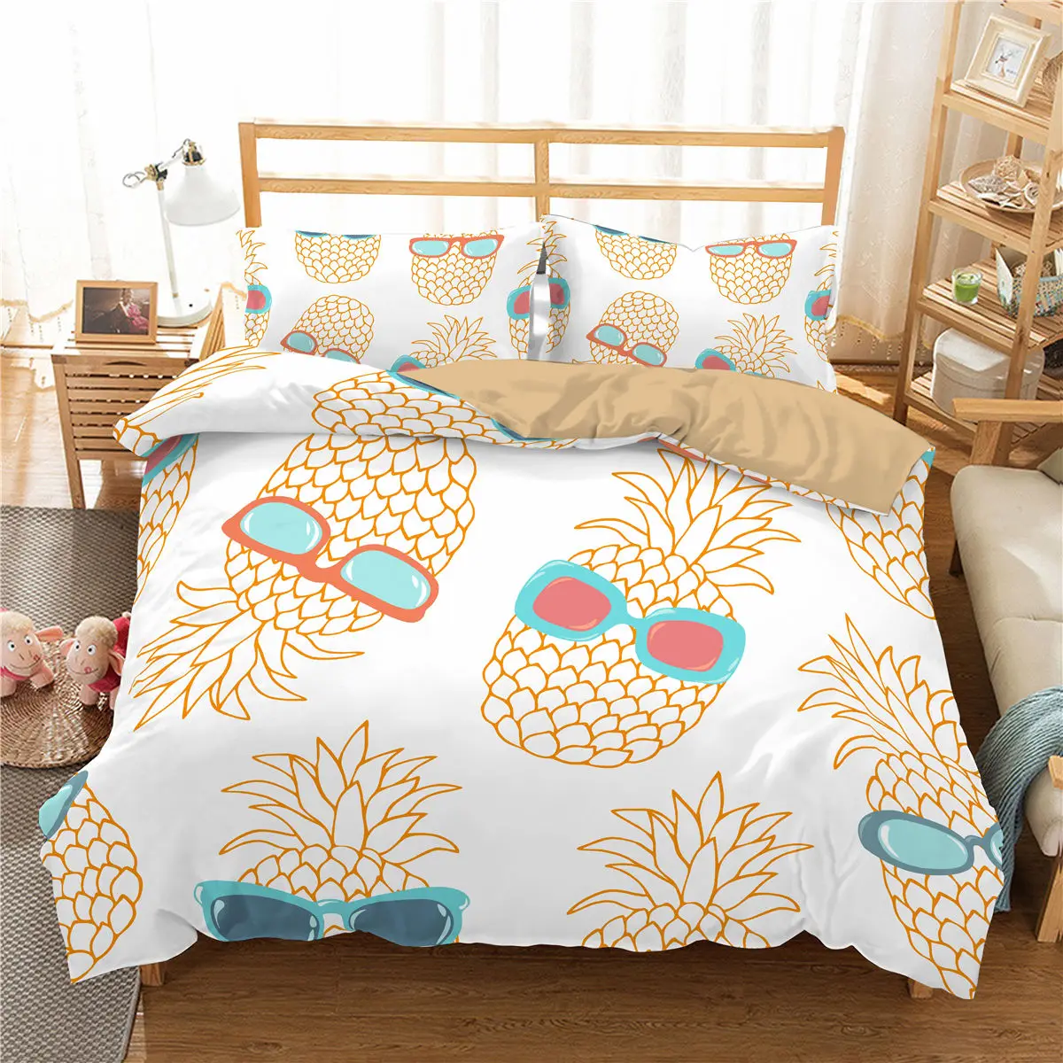 

Pineapple 3d Bedding Set Kids Home Textiles Home Textiles 2/3pcs Bedroom Decor Queen King Size Duvet Cover With Pillowcase