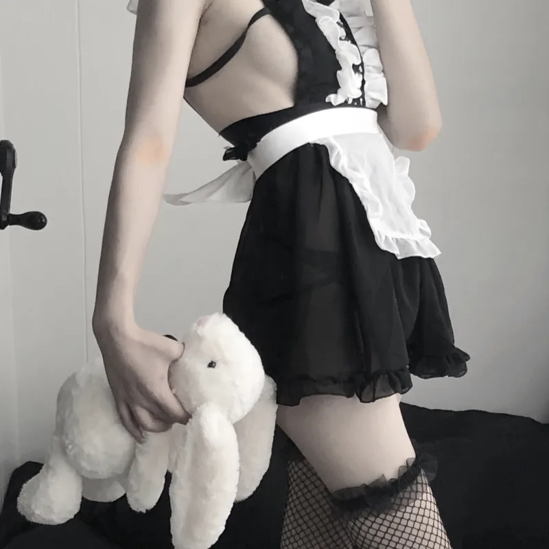 

Apron Cos Cute Maid Wears Uniform Sexy Lingerie Cosplay French Servant Lolita Hot Costume Babydoll Dress Erotic Role Play GIU7