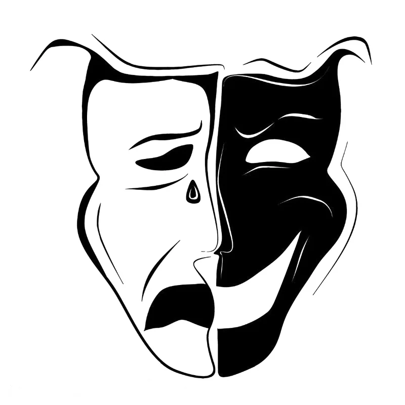 

Creative Crying Laughing Mask Car Sticker PVC Motorcycle Auto Decal Laptop Decoration New Design Fashion Exquisite Waterproof