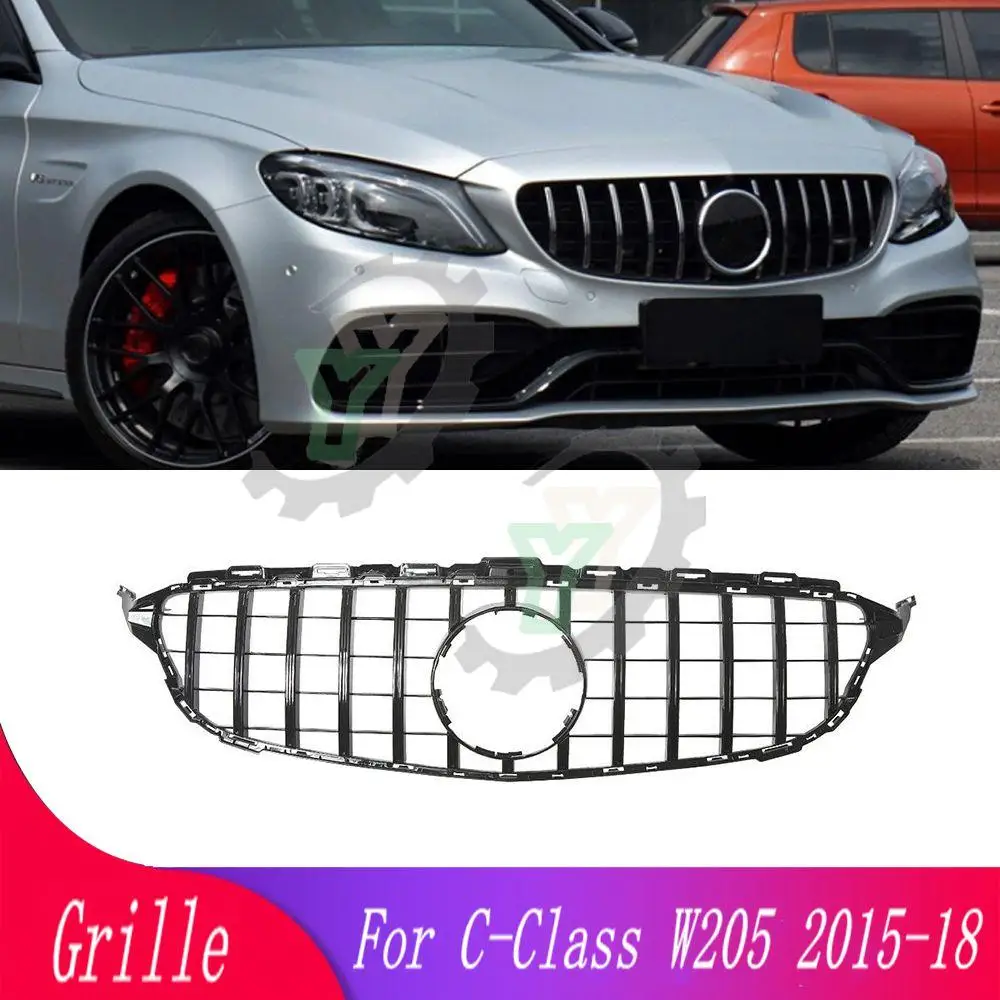

For Mercedes-Benz W205 with modified high-quality car grille front bumper grid For AMG appearance C200 C250 C300 C350 2015-2018
